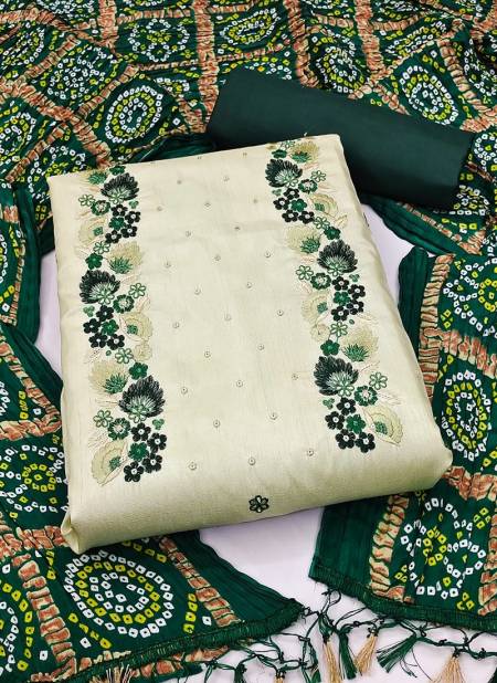 Green Colour RAHUL NX 513 New Latest Designer Silk Dress Material Collection 513 B